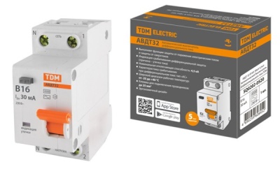 Диф.автомат C6 32 2Р(1Р+N) 30мА 4,5кА тип АС TDM - фото в Миди Лтд Изображение товара Диф.автомат C6 32 2Р(1Р+N) 30мА 4,5кА тип АС TDM в Миди Лтд