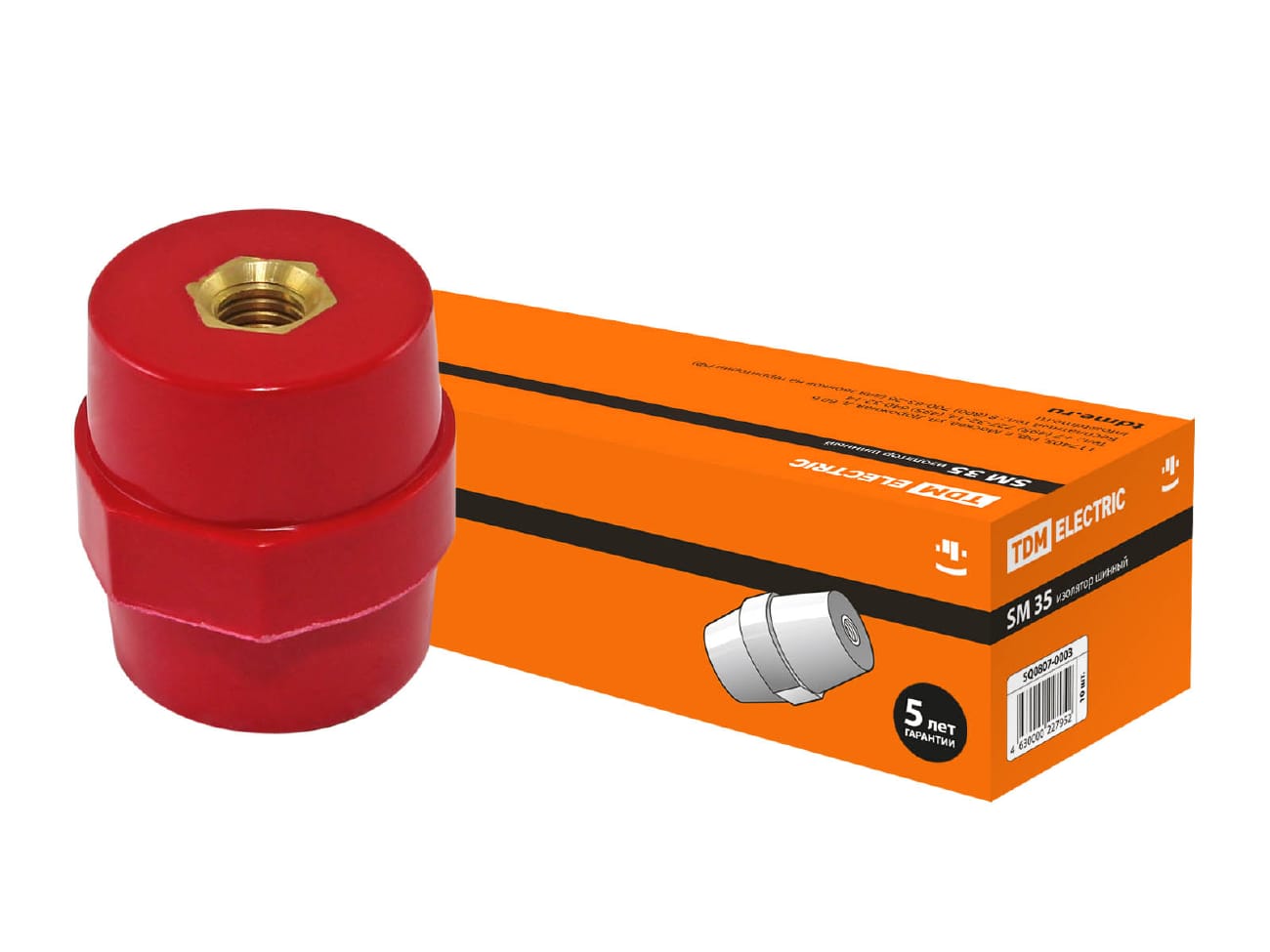 Изображение товара Изолятор силовой SM35 H35*D32*M8мм TDM (10шт/уп) в Миди Лтд