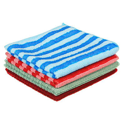 Изображение товара Набор салфеток из микрофибры для кухни 30*30см (4шт/уп) в полоску 4 цвета VETTA в Миди Лтд