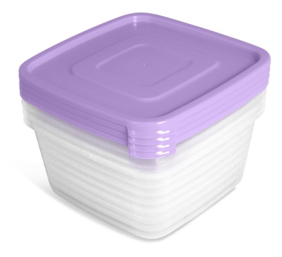 Набор контейнеров УНИКО для продуктов (СВЧ) квадратные 4шт 0,9л (16шт/уп) - фото в Миди Лтд Изображение товара Набор контейнеров УНИКО для продуктов (СВЧ) квадратные 4шт 0,9л (16шт/уп) в Миди Лтд