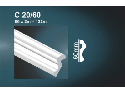 Изображение товара Экструдированный плинтус 60*2м  С20/60 (уп-60шт) в Миди Лтд