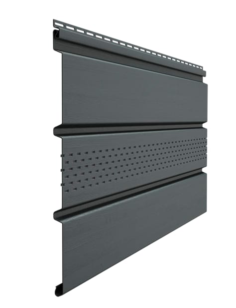 Изображение товара Софит DOCKE Standart с центральной перфорацией дл 3000мм раб шир 305мм Графит (16шт/кор) в Миди Лтд