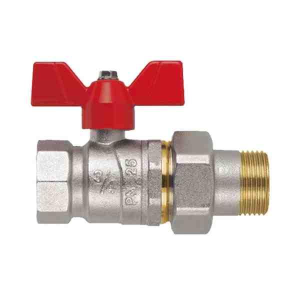 Изображение товара Кран шаровой американка  1" бабочка прямой латунь в Миди Лтд