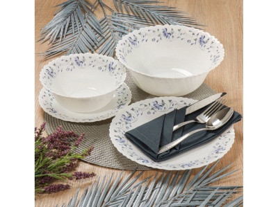 Изображение товара Сервиз столовый стеклокерамика 19предметов 6 перс белый (тарелка обеденная 6шт,  237104 в Миди Лтд