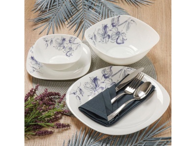 Изображение товара Сервиз столовый стеклокерамика 19предметов 6 перс белый (тарелка обеденная 6шт,  341388 в Миди Лтд