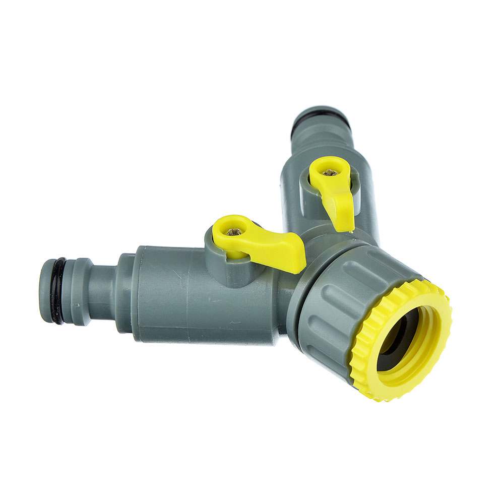 Разветвитель 2-х канальный, штуцерный, 3/4-1/2 регулируемый, пластик INBLOOM (50шт/кор) - фото в Миди Лтд Изображение товара Разветвитель 2-х канальный, штуцерный, 3/4-1/2 регулируемый, пластик INBLOOM (50шт/кор) в Миди Лтд