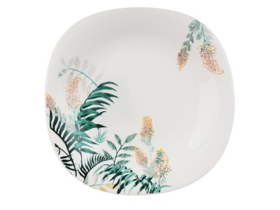 Изображение товара Тарелка десертная MILLIMI Тропикана опаловое стекло квадратная 21,5см в Миди Лтд