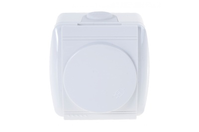 Розетка 1 местная LEZARD Ната белая с крышкой с/з керамика - фото в Миди Лтд Изображение товара Розетка 1 местная LEZARD Ната белая с крышкой с/з керамика в Миди Лтд