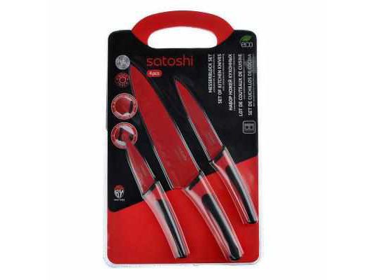 Набор ножей кухонных 4 предмета SATOSHI         ХХ - фото в Миди Лтд Изображение товара Набор ножей кухонных 4 предмета SATOSHI         ХХ в Миди Лтд