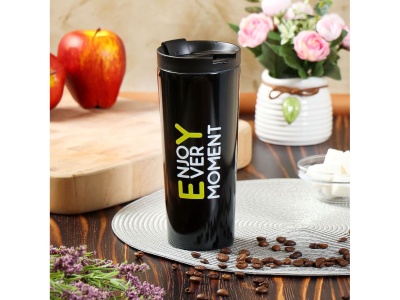 Термокружка нерж сталь 0,45л (SL-NT014E-BLK-logo1) Daniks Черная (24шт/уп) - фото в Миди Лтд Изображение товара Термокружка нерж сталь 0,45л (SL-NT014E-BLK-logo1) Daniks Черная (24шт/уп) в Миди Лтд