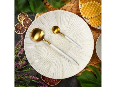 Тарелка обеденная керамика круглая 25см Daniks Дюна бежевая (4шт/уп) Х - фото в Миди Лтд Изображение товара Тарелка обеденная керамика круглая 25см Daniks Дюна бежевая (4шт/уп) Х в Миди Лтд