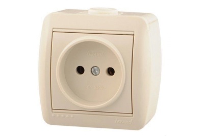 Розетка 1 местная LEZARD Ната крем б/з керамика - фото в Миди Лтд Изображение товара Розетка 1 местная LEZARD Ната крем б/з керамика в Миди Лтд