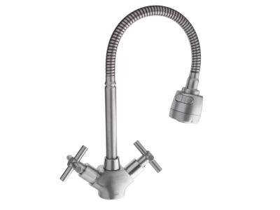 Смеситель для кухни СоюзКран гибкий излив керам кран-буксы 1/2 нерж сталь SS01-F217 - фото в Миди Лтд Изображение товара Смеситель для кухни СоюзКран гибкий излив керам кран-буксы 1/2 нерж сталь SS01-F217 в Миди Лтд