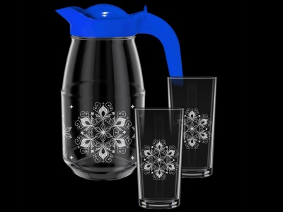 Набор для воды Шантарам 3пр (кувшин +стакан 2шт) (4шт/уп) Х - фото в Миди Лтд Изображение товара Набор для воды Шантарам 3пр (кувшин +стакан 2шт) (4шт/уп) Х в Миди Лтд