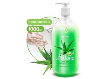Изображение товара Крем-мыло жидкое увлажняющее Milana алоэ вера с дозатором 1,0л (6шт/уп) в Миди Лтд