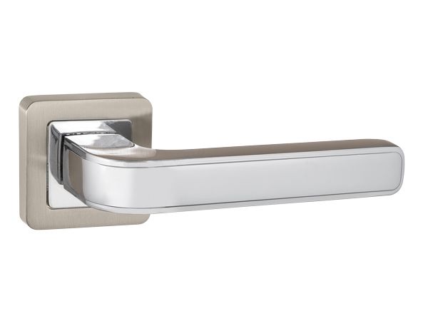 Ручки дверные NOVA QR SN/CP-3 матовый никель/хром - фото в Миди Лтд Изображение товара Ручки дверные NOVA QR SN/CP-3 матовый никель/хром в Миди Лтд