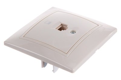 Розетка компьютерная LEZARD Мира крем со вставкой - фото в Миди Лтд Изображение товара Розетка компьютерная LEZARD Мира крем со вставкой в Миди Лтд