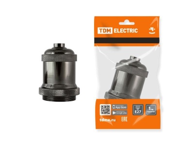 Патрон Е27 подвесной металлический Лофт черный TDM - фото в Миди Лтд Изображение товара Патрон Е27 подвесной металлический Лофт черный TDM в Миди Лтд