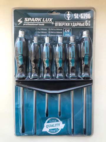 Отвертка набор 6 предметов XPERT ударные, магнитный наконечник SL-G196 - фото в Миди Лтд Изображение товара Отвертка набор 6 предметов XPERT ударные, магнитный наконечник SL-G196 в Миди Лтд