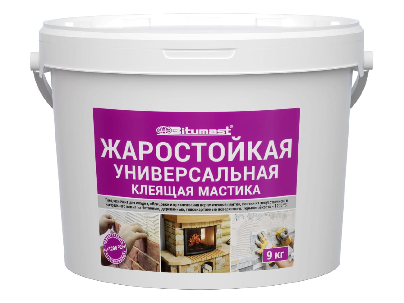 Изображение товара Мастика жаростойкая BITUMAST клеящая 9кг (2шт/кор; 70шт/кор) в Миди Лтд