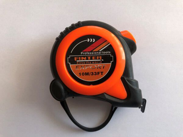 Рулетка 10м*25мм FINTER прорезиненая противоударная - фото в Миди Лтд Изображение товара Рулетка 10м*25мм FINTER прорезиненая противоударная в Миди Лтд