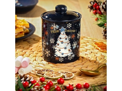 Банка для сыпучих продуктов доломит 0,55л с крышкой Daniks Зимняя сказка (36шт/уп) - фото в Миди Лтд Изображение товара Банка для сыпучих продуктов доломит 0,55л с крышкой Daniks Зимняя сказка (36шт/уп) в Миди Лтд