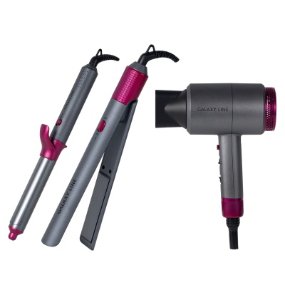 АКЦИЯ Набор для укладки волос GALAXY LINE GL 4722 Фен GL4722/1 Щипцы GL4722/2 Плойка GL4722/3 - фото в Миди Лтд Изображение товара АКЦИЯ Набор для укладки волос GALAXY LINE GL 4722 Фен GL4722/1 Щипцы GL4722/2 Плойка GL4722/3 в Миди Лтд