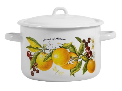Изображение товара Кастрюля эмаль белая 4,3л Фруктовая фантазия С-16141/4Э (4шт/уп) Х в Миди Лтд