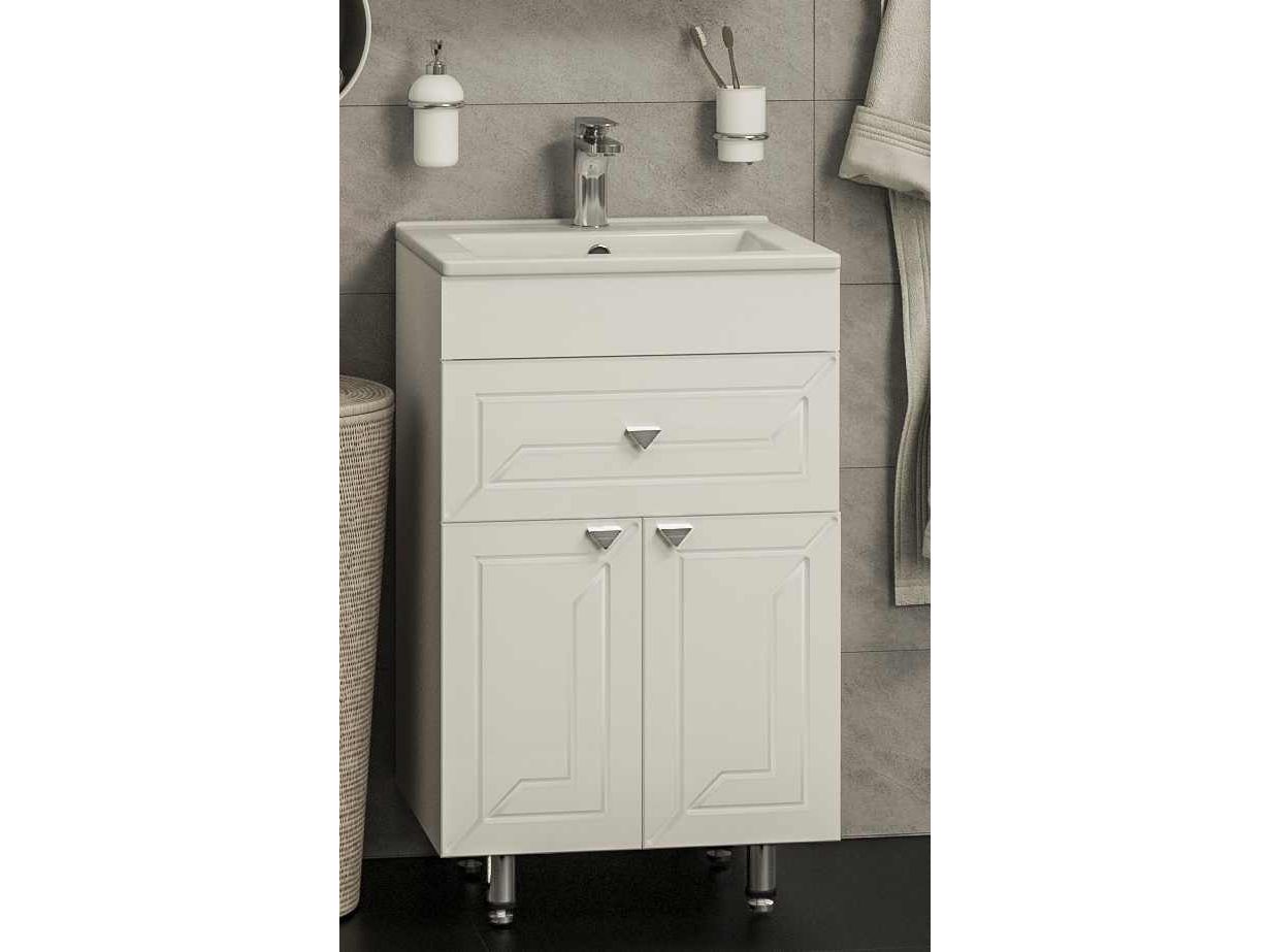 Изображение товара Тумба "Лацио 60" 2 двери 1 ящик Белый без умывальника в Миди Лтд