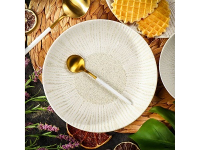 Тарелка суповая керамика круглая 19см 0,7л Daniks Дюна бежевая (6шт/уп) - фото в Миди Лтд Изображение товара Тарелка суповая керамика круглая 19см 0,7л Daniks Дюна бежевая (6шт/уп) в Миди Лтд