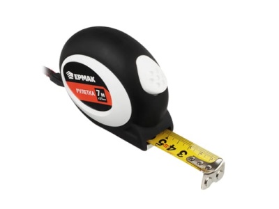 Рулетка  7м*25мм ЕРМАК автостоп, АBS пластик (120шт/кор) - фото в Миди Лтд Изображение товара Рулетка  7м*25мм ЕРМАК автостоп, АBS пластик (120шт/кор) в Миди Лтд