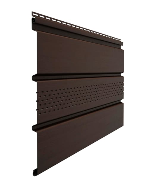 Изображение товара Софит DOCKE Standart с центральной перфорацией дл 3000мм раб шир 305мм Шоколад (16шт/кор) в Миди Лтд