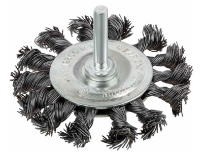 Корщетка дисковая прямая со шпилькой стальная волнистая проволока 100мм - фото в Миди Лтд Изображение товара Корщетка дисковая прямая со шпилькой стальная волнистая проволока 100мм в Миди Лтд