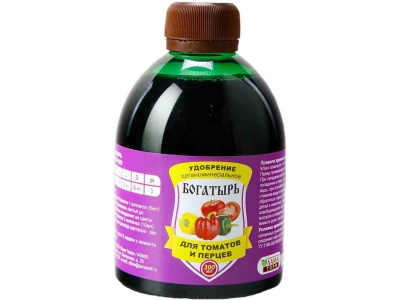 Комплексное удобрение ОМУ для Томатов и перцев Богатырь 0,3л (20шт/уп) - фото в Миди Лтд Изображение товара Комплексное удобрение ОМУ для Томатов и перцев Богатырь 0,3л (20шт/уп) в Миди Лтд