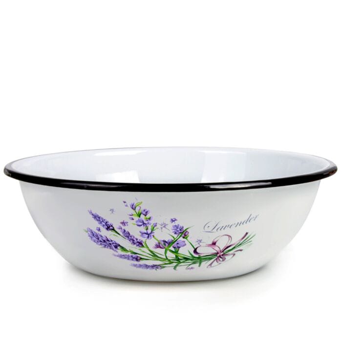 Миска эмаль белая 2л Лаванда С-0310/5 (10шт/уп) - фото в Миди Лтд Изображение товара Миска эмаль белая 2л Лаванда С-0310/5 (10шт/уп) в Миди Лтд