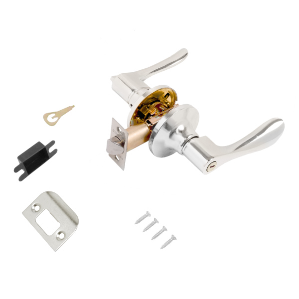 Замок ручка Хром с фиксатором 8531 ВК СР (20шт/уп) - фото в Миди Лтд Изображение товара Замок ручка Хром с фиксатором 8531 ВК СР (20шт/уп) в Миди Лтд