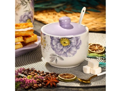 Сахарница доломит 500мл с ложкой Daniks Флорина (32шт/уп) - фото в Миди Лтд Изображение товара Сахарница доломит 500мл с ложкой Daniks Флорина (32шт/уп) в Миди Лтд