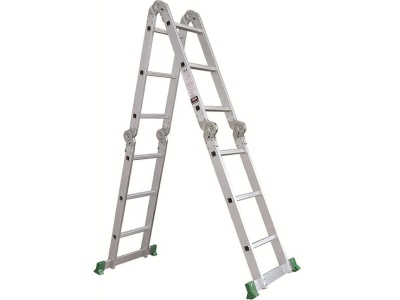 Лестница алюминиевая-трансформер 4*6 - фото в Миди Лтд Изображение товара Лестница алюминиевая-трансформер 4*6 в Миди Лтд