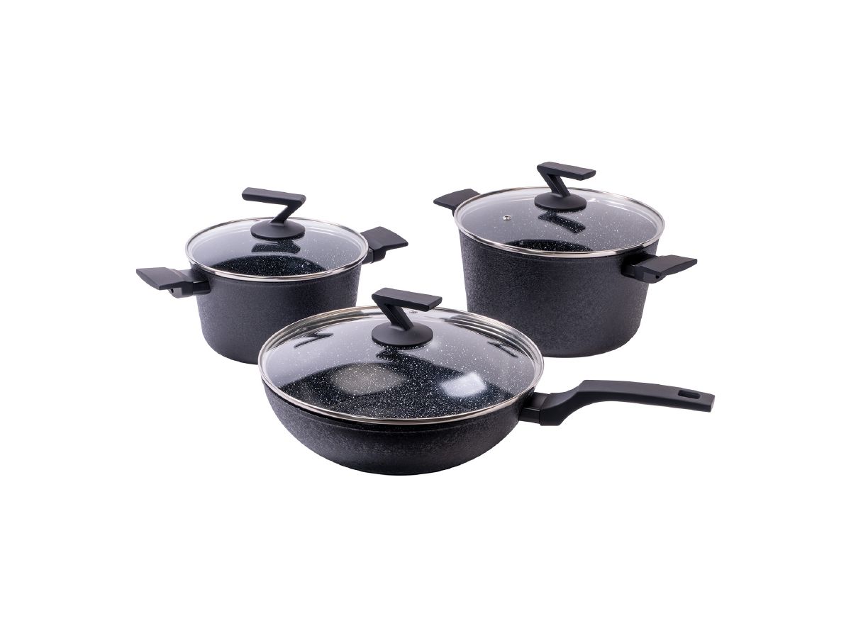 Изображение товара Набор посуды GALAXY LINE GL 9516 6 предметов Кастрюля 5,2л с крышкой Кастрюля 3л с крышкой  в Миди Лтд