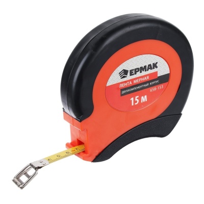 Лента мерная ЕРМАК металл 15м. двукомп.корпус (50шт/кор) - фото в Миди Лтд Изображение товара Лента мерная ЕРМАК металл 15м. двукомп.корпус (50шт/кор) в Миди Лтд