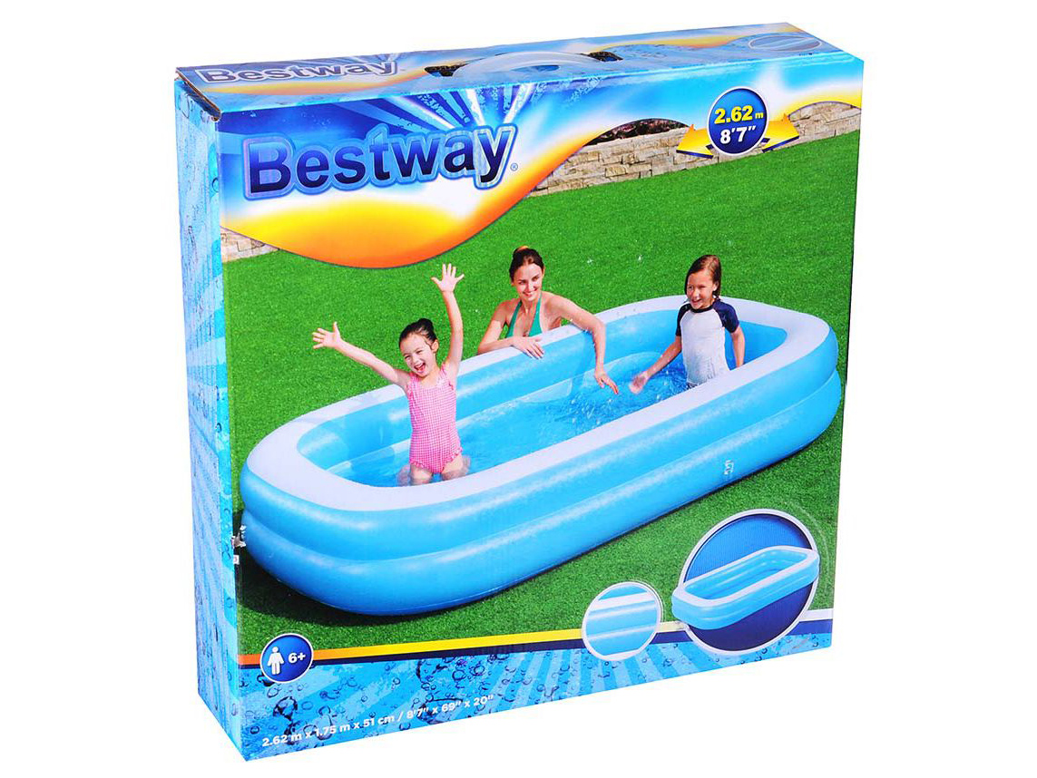 Бассейн надувной BESTWAY Blue Rectangular Family Pool 262*175*51см 778л 54006 - фото в Миди Лтд Изображение товара Бассейн надувной BESTWAY Blue Rectangular Family Pool 262*175*51см 778л 54006 в Миди Лтд