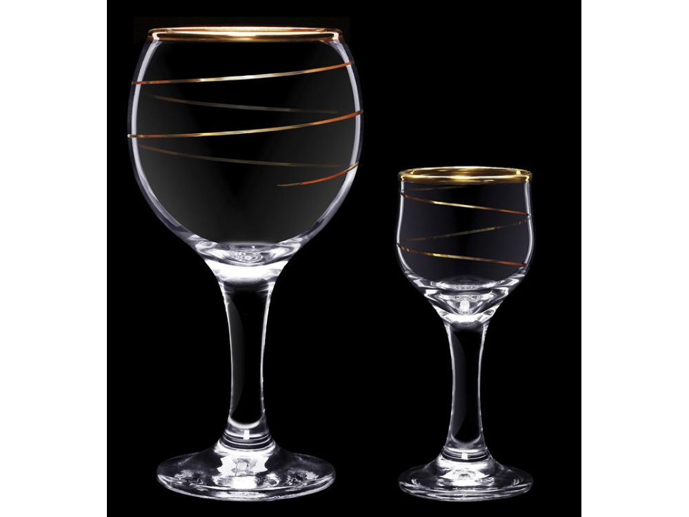 Подарочный набор Золотая спираль 12пр (фужер 6шт+стопка 6шт) (3шт/уп) 1614-32 Х - фото в Миди Лтд Изображение товара Подарочный набор Золотая спираль 12пр (фужер 6шт+стопка 6шт) (3шт/уп) 1614-32 Х в Миди Лтд