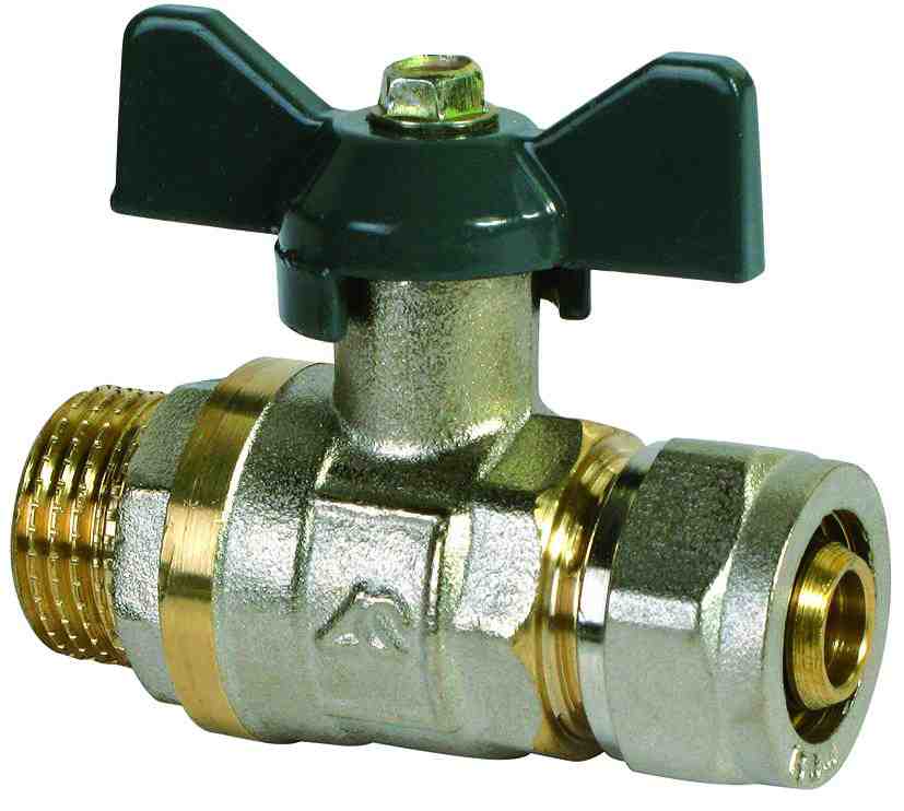 Изображение товара Кран шаровой для м/п 1/2*16 ш/ц бабочка Aqualink (10шт/уп) в Миди Лтд