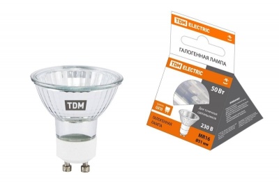 Изображение товара Лампа галогенная с отражателем MR16 50Вт 230В GU10 TDM в Миди Лтд