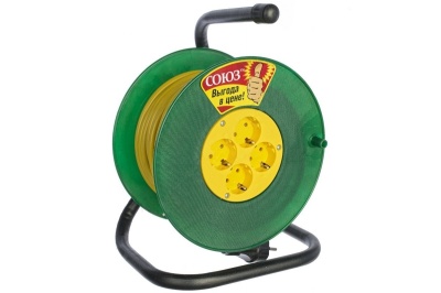 Удлинитель силовой на катушке 40м 4 гнезда 3500Вт сечение провода 2*1,5 Союз - фото в Миди Лтд Изображение товара Удлинитель силовой на катушке 40м 4 гнезда 3500Вт сечение провода 2*1,5 Союз в Миди Лтд