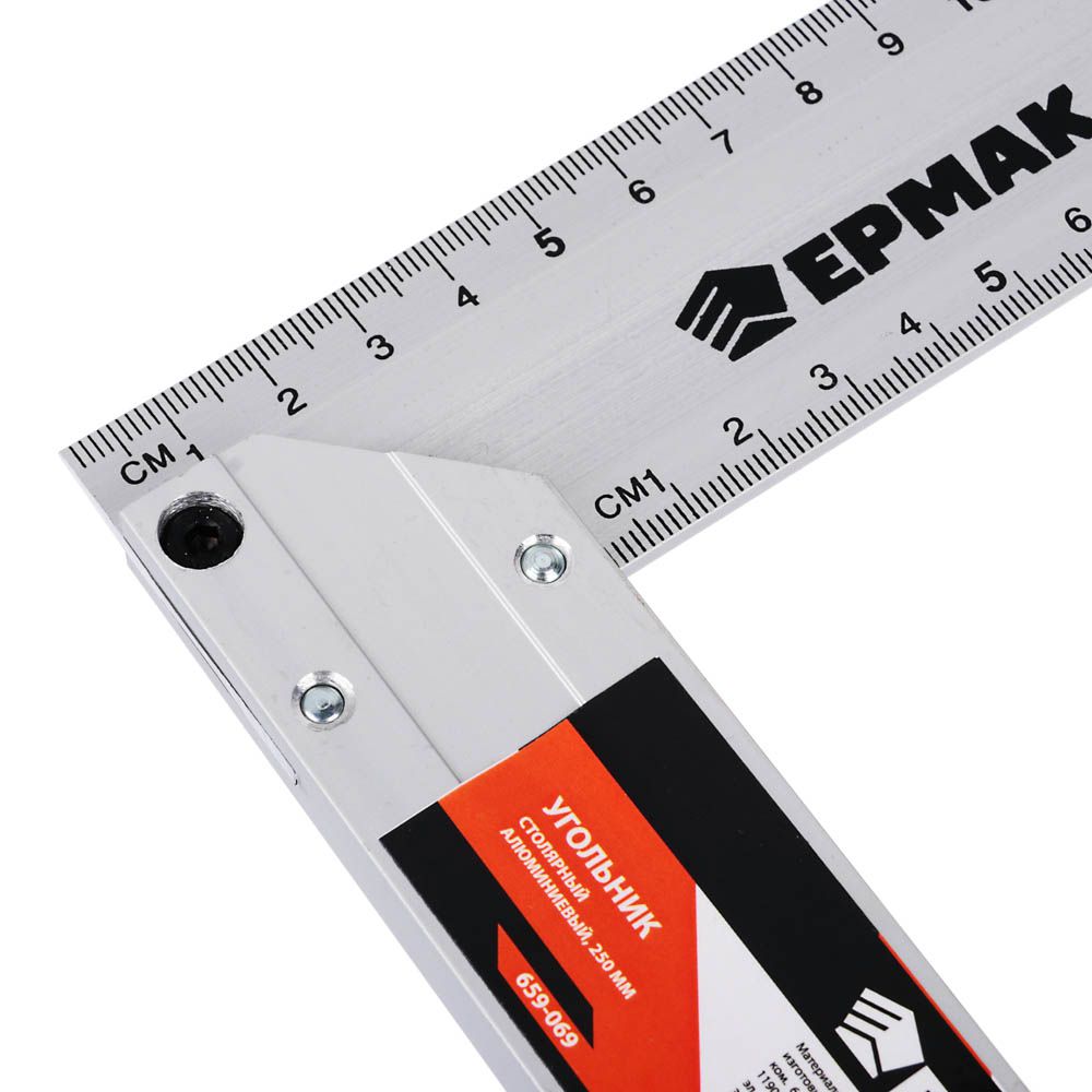 Угольник столярный ЕРМАК алюминиевый литой 250мм - фото в Миди Лтд Изображение товара Угольник столярный ЕРМАК алюминиевый литой 250мм в Миди Лтд
