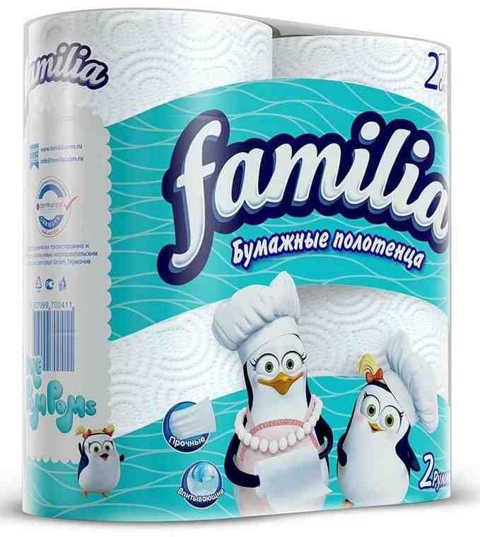 Изображение товара Полотенца бумажные Familia 2 слоя (2шт/уп) в Миди Лтд