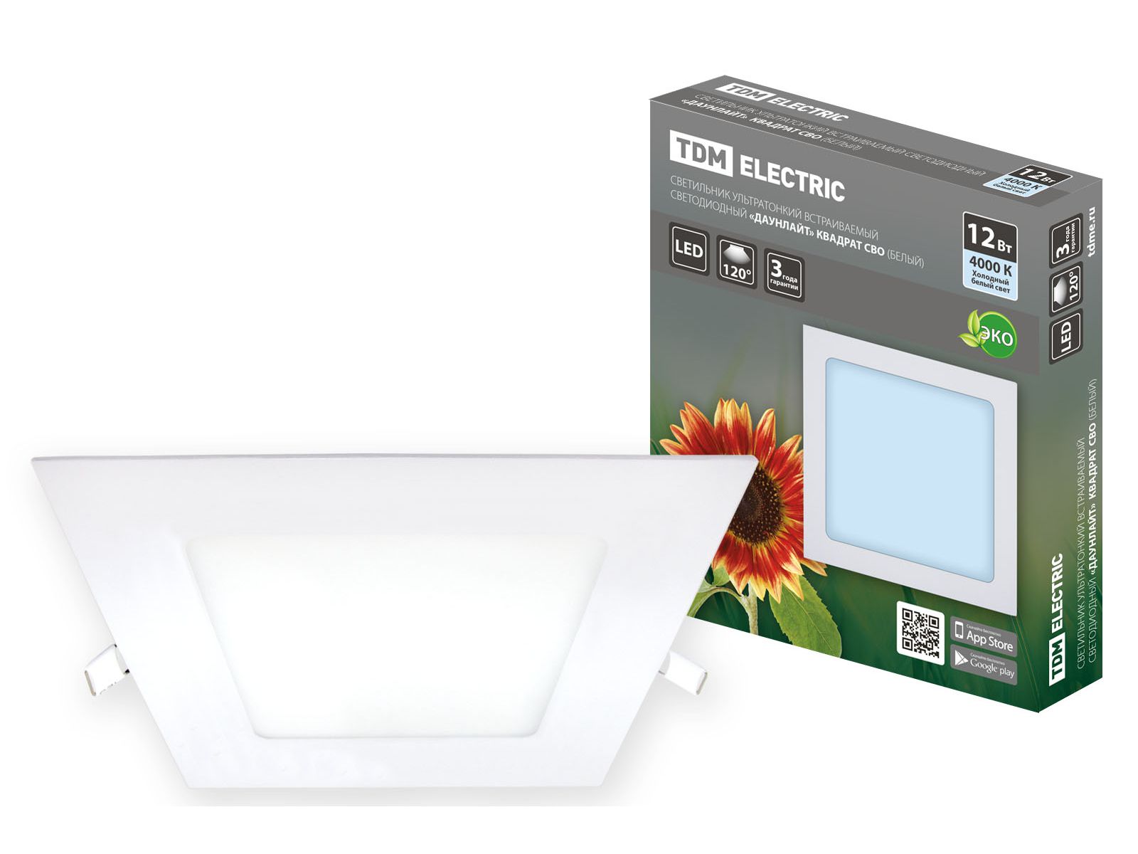 Светильник светодиодный СВО Даунлайт 12Вт 4000К ультратонкий встраиваемый TDM - фото в Миди Лтд Изображение товара Светильник светодиодный СВО Даунлайт 12Вт 4000К ультратонкий встраиваемый TDM в Миди Лтд