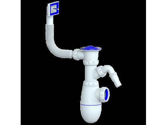 Изображение товара Сифон Unicorn 1 1/2*40 с прямоугольным переливом с носиком В440V в Миди Лтд