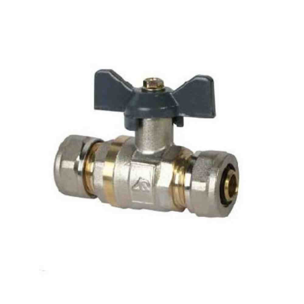 Изображение товара Кран шаровой для м/п 16*16 ц/ц бабочка AQualink (10шт/уп) в Миди Лтд